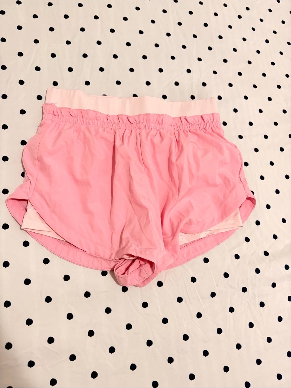SHEIN Light Pink Women's Athletic Shorts with Contrast Waistband